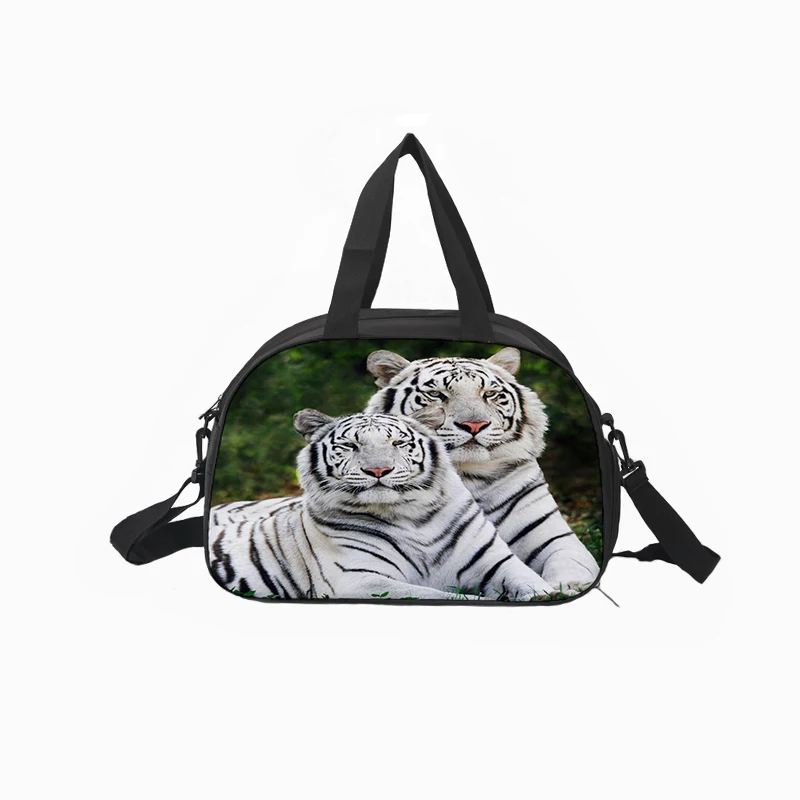 Индивидуальный Холст Путешествия многофункциональный сумка для фитнеса печать тигр рисунок водонепроницаемый большая емкость дорожная