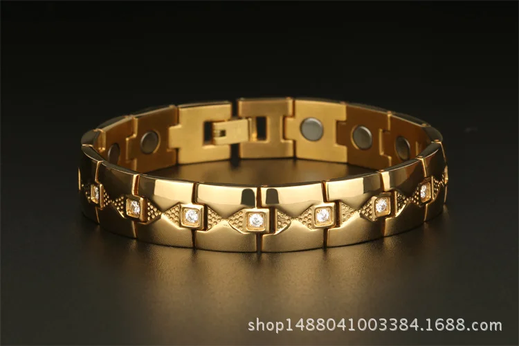 Кристалл драгоценный камень женский браслет титана энергии здоровья магнитного золота модные ювелирные изделия Леди Браслеты подарок для девочек