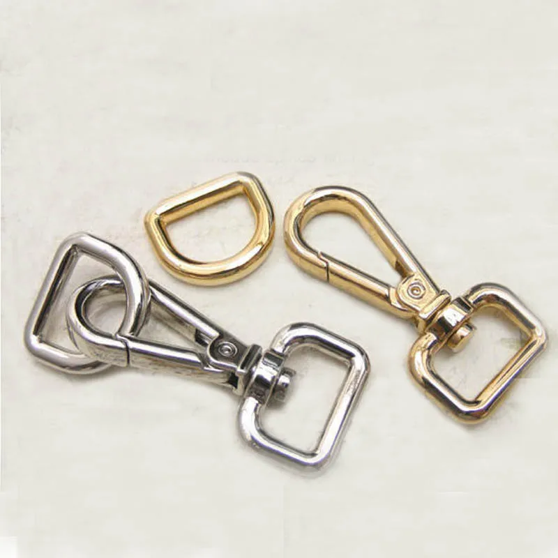 16mm 5/8" ZINC push gate hook Swivel hook and D rings For Bag, Purse