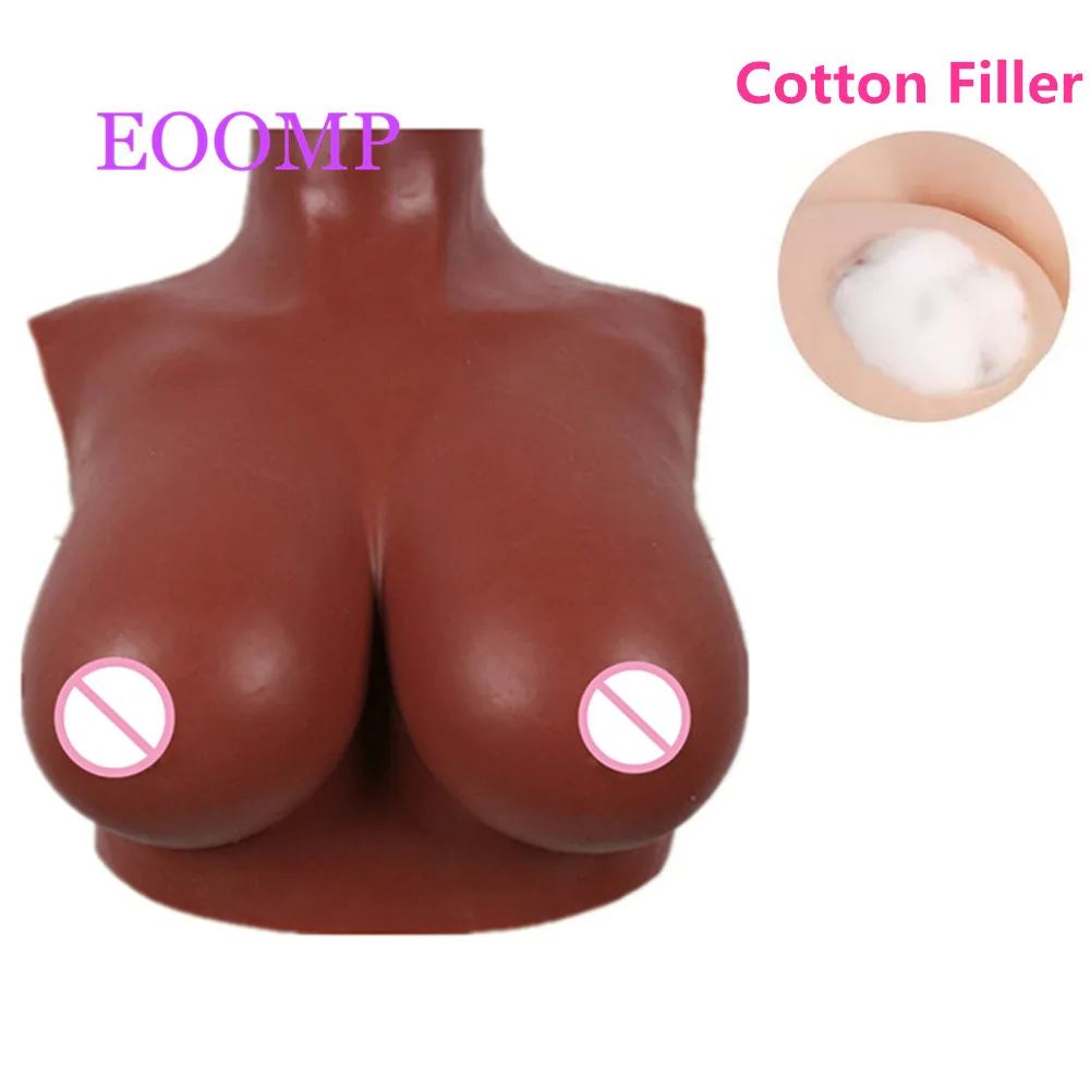 

F Cup High Collar Full Silicone Breast Forms Crossdressing Fake Boobs for Crossdressers Drag Queen Cosplayers(Bordeaux Red)
