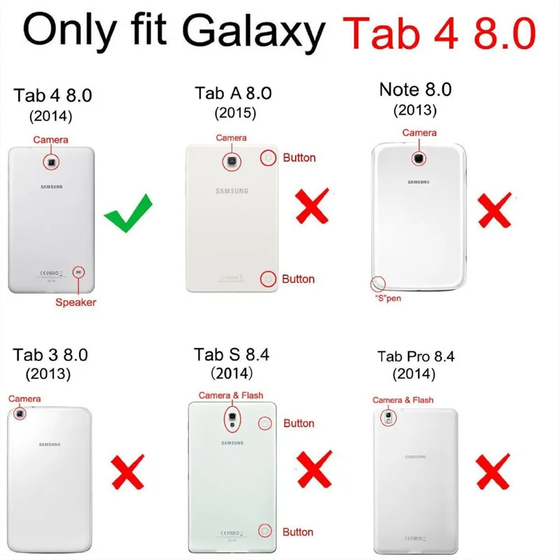 Чехол из искусственной кожи с зернистой фактурой для samsung tab 4 8 0 чехол Galaxy дюйма T330