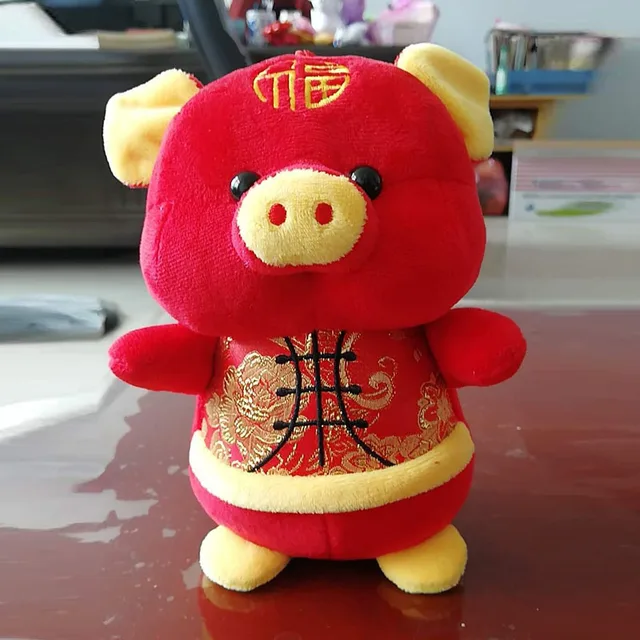 Chinese Tang Costume Pig Plush Toys for Company Annual Meeting