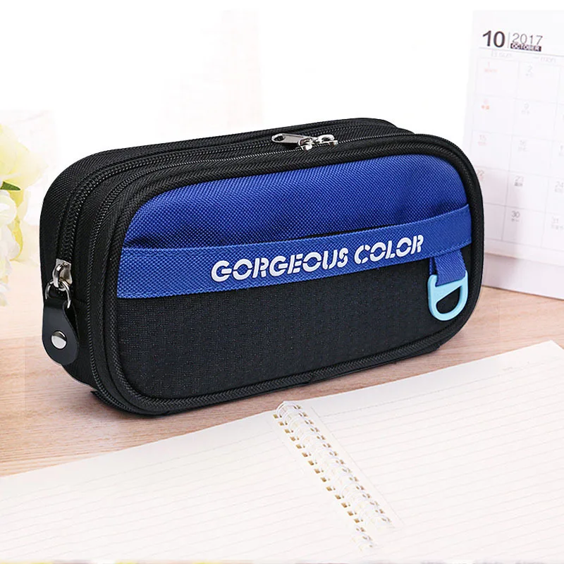 

Canvas Pencil Case Student Stationery Box Multi-layer Creative Simple Large-capacity Pencil Case