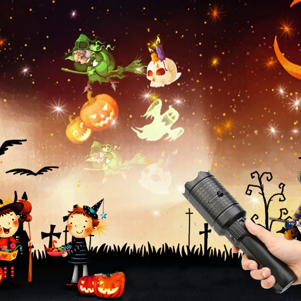 

Projection Light 4 Films Dynamic Christmas Pattern Fairy Projection LED Torch --M25