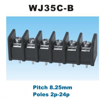 

5pcs Pitch 8.25mm Barrier Screw PCB Terminal Block Straight 2/3/4/5/6Pin morsettiera wire connectors 35C-B 300V 20A 14AWG 2.5mm2