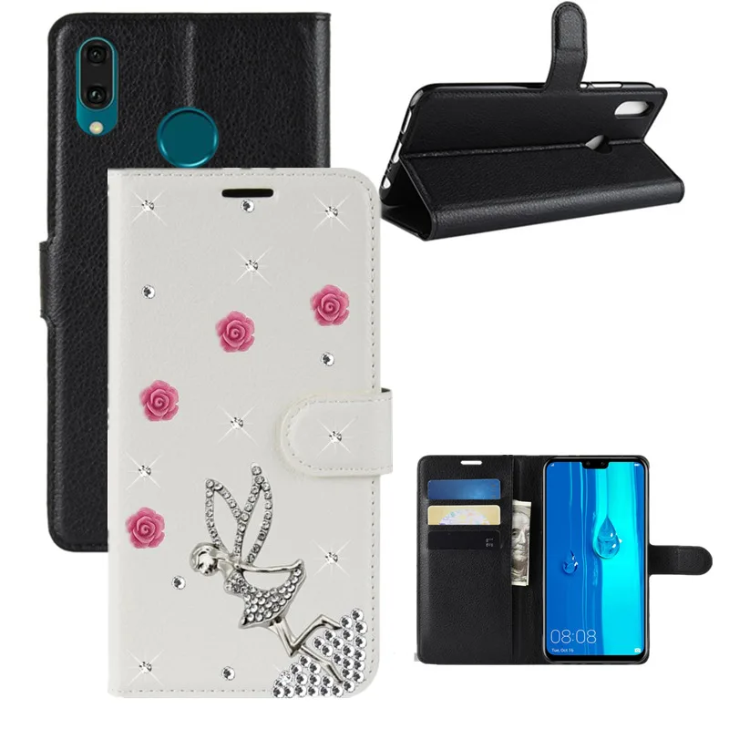 

Luxury Orbit Flex Case for Huawei Y9 2019 Bling Leather Flip Shell for Y92019 Y92019 JKM-LX1 JKM LX1 Wallet Phone Bag Cover