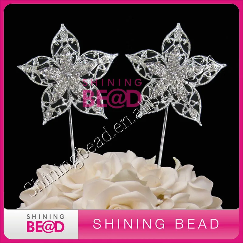 

clear rhinestone flower cake topper for wedding cake decor,free shipping,gem crystal flower rhinestone cake topper