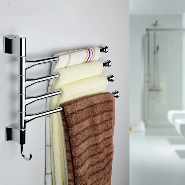 Fashionable Stainless Steel Towel Bar 180 Degree Rotating Rack Fashionable Stainless Steel Towel Bar 180 Degree Rotating Rack Bathroom Kitchen Rail Storage Shelf