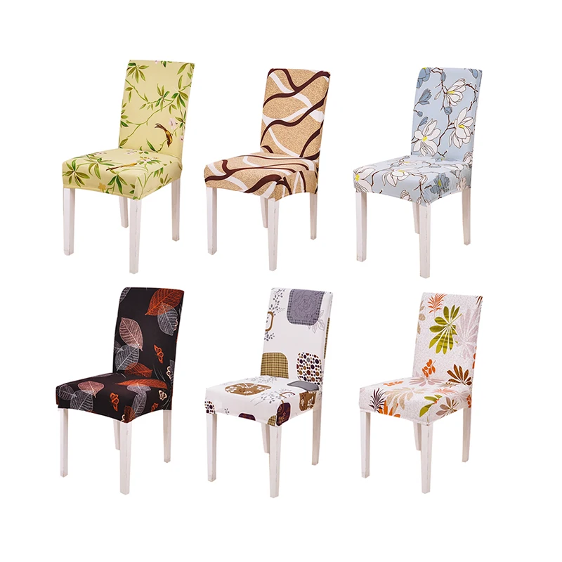 

Dining Room Chair Seat Covers Spandex Elastic Floral Print Removable Stretch Washable Universal Size Stretch Elastic Slipcovers