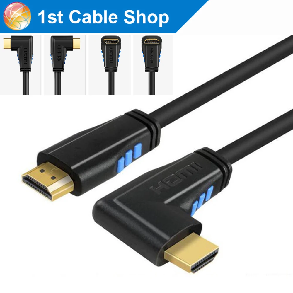 

HDMI 2.0 cable 90 degree Right angled HDMI cable 2.0 3M 1.5M 1M 4K/60hz HDCP 2.2 HDR for PS4 pro PC laptop HDTV