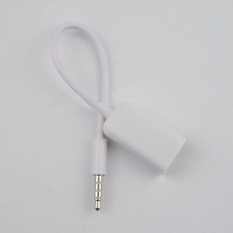 12v Car 3.5mm Male AUX Audio Plug to USB 2.0 Female Converter Adapter Cable New