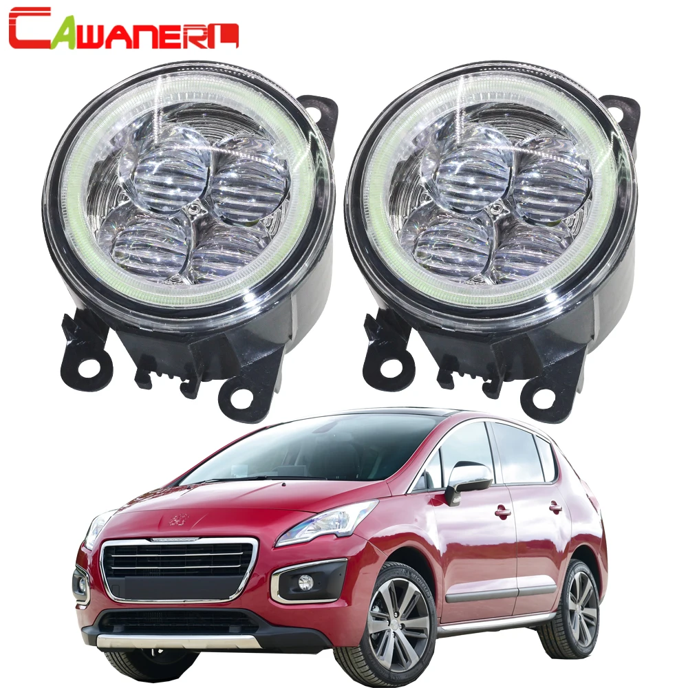 Cawanerl 2 Pieces Car LED Bulb Fog Light Angel Eye Daytime Running