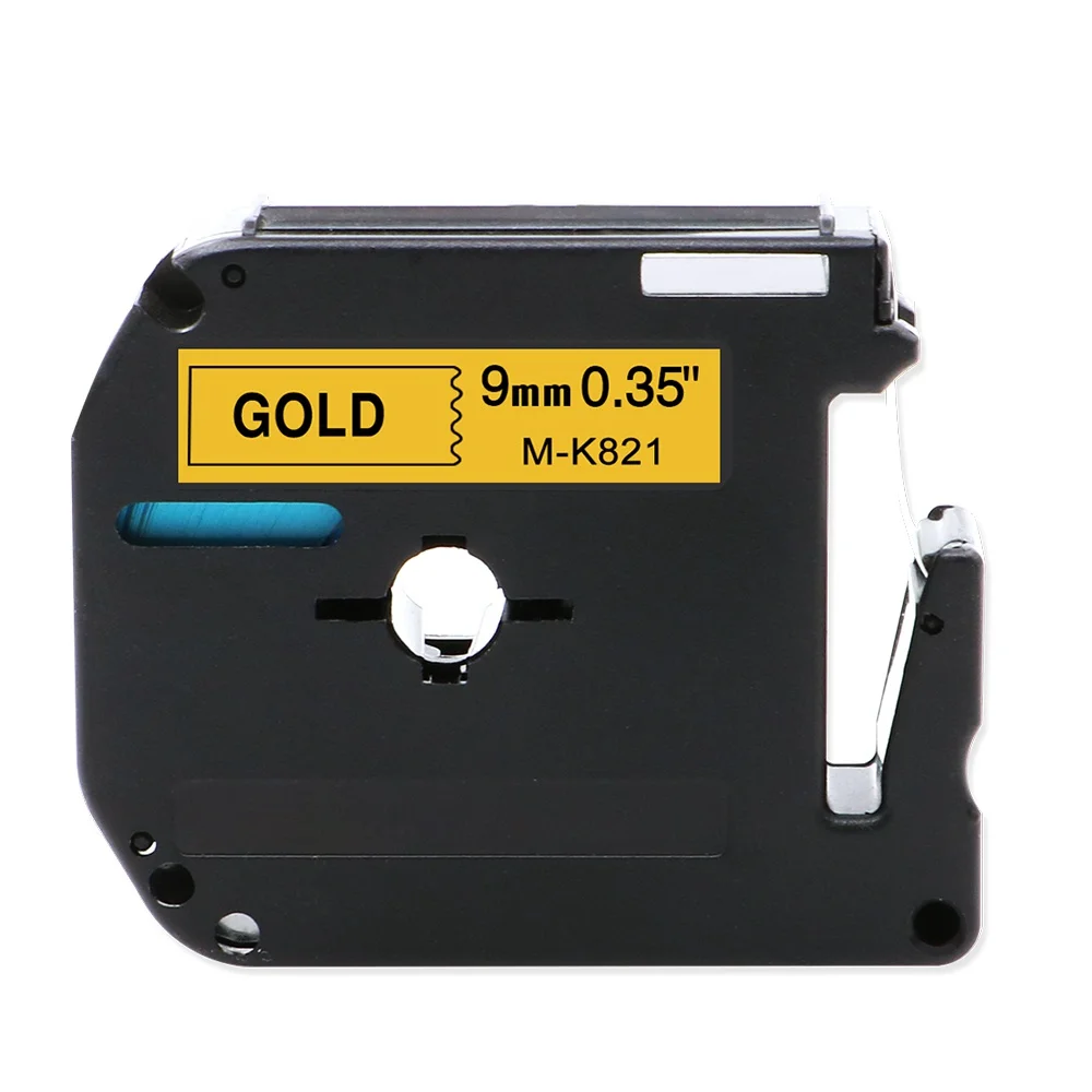 Совместимость с Brother P-touch M type Tape MK221 M-K221 7 цветов для Brothe P-touch Label Printer Brother P touch Label Makers - Цвет: Black on Gold