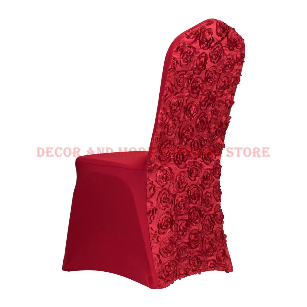 50pcs Universal Wedding Chair Covers Stretch 3d Rosette Spandex 50pcs Universal Wedding Chair Covers Stretch 3d Rosette Spandex