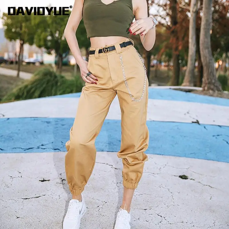 

Spring Camouflage cargo pants women black Loose elastic high waist harem pants Cotton pocket Trousers Joggers Sweatpants 2019