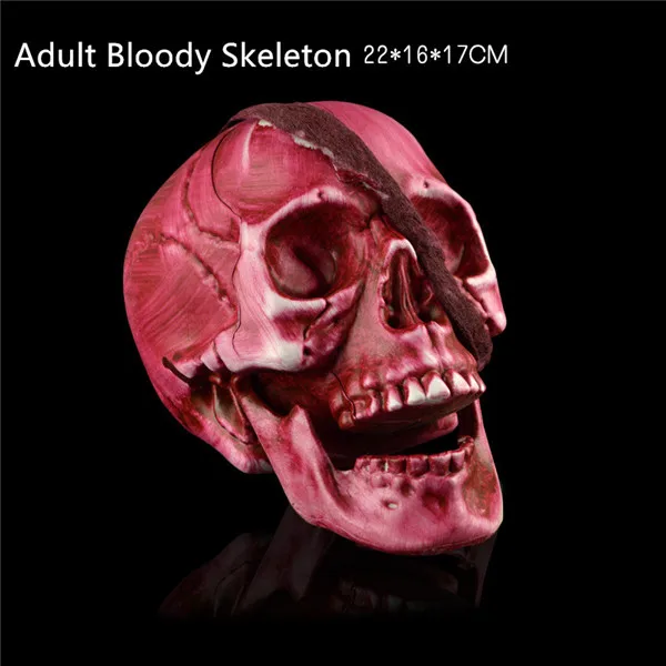 Scary Skeleton Heads Figure Halloween party supply gifts - 1. Adult Bloody Skeleton size