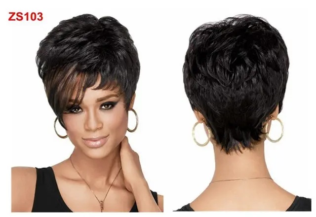 Women S Short Curly Wig For Black Women African American Short Bob Hairstyles Synthetic Natural Black Brown Wig Afro Pelucas Wig Curly Wig Packagewig Party Aliexpress