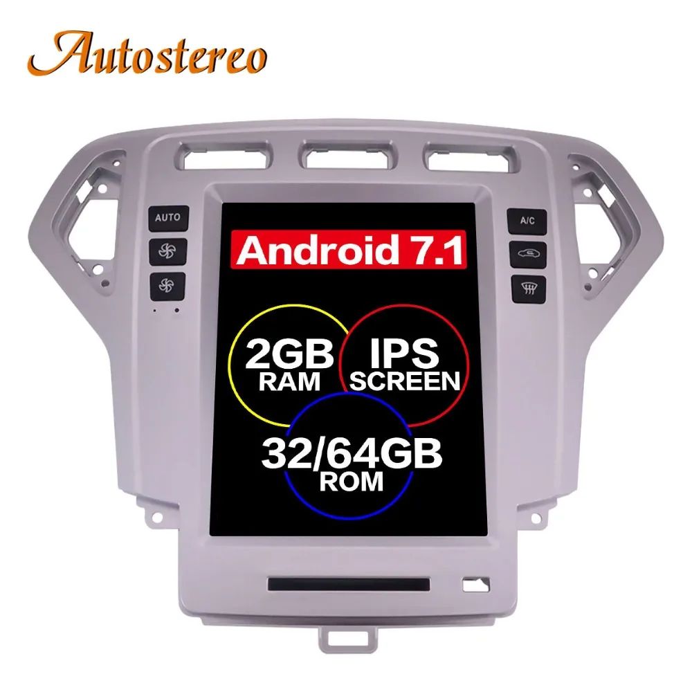 

Android 7 Tesla style Car No DVD Player GPS Navigation For Ford Fusion Mondeo 2007-2010 head unit multimedia radio tape recorder