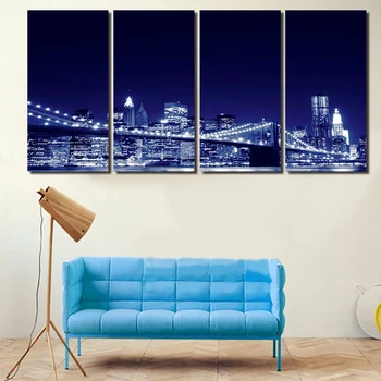 

2016 New Hot Unframed Printed City Painting On Canvas Room Decoration Print Poster Decorative Home Picture Canvas Free Shipping