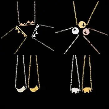 

10pcs Simple Stainless Steel Link Chain Bracelet Animal Elephant Cute Bird On A Branches Children Women Jewelry Bracciali Donna