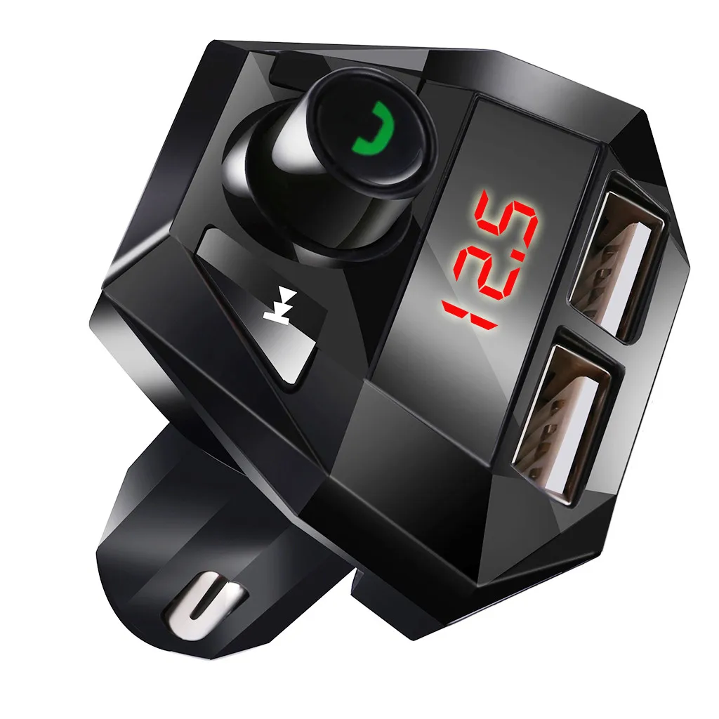 Car Kit Hands free Wireless Bluetooth FM Transmitter LCD MP3 Player USB Chargesr#T2