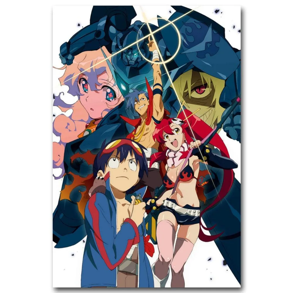 

2105A Tengen Toppa Gurren Lagann Japan Anime-Wall Sticker Silk Poster Light Canvas Decoration