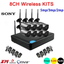 5mp/3mp/2mp черный 36 шт. инфракрасный ICsee Водонепроницаемый аудио H.265+ 25fps 8CH 8-канальный сетевой видеорегистратор WI-FI Беспроводной IP Камера комплекты