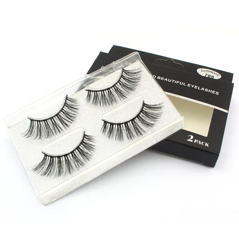 

2 pair False Eyelashes Black Fake Eye Lashes Natural Long Makeup Eyelash Extension Fake Eyelashes Wispy Eye Lashes