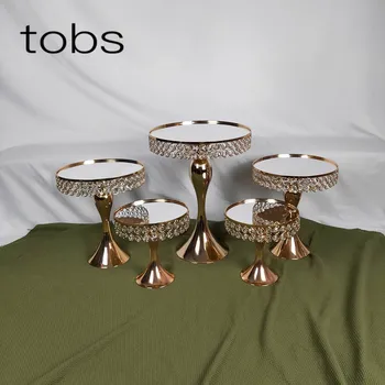 

FFriday Gold Crystal decoration tools cake stand set Electroplating Mirror Face Wedding Party Table Candy Bar Table