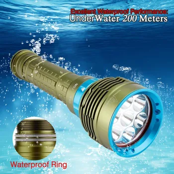 

Diving lamp 10000LM 7x LED Scuba Diving Flashlight Lamp Torch Underwater 200m