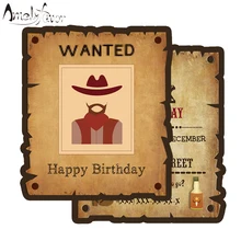 Ковбойская тематическая пригласительная открытка вечерние принадлежности для украшения пригласительные Западные Ковбойские мероприятия день рождения на заказ 16 шт