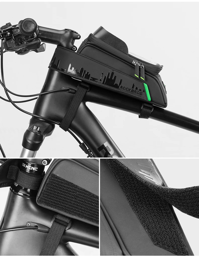 Perfect ROCKBROS Bike Bag Front Phone Bicycle Bag For Bicycle Tube Waterproof Touch Screen Saddle Package For 5.8 /6 Bike Accessories 10
