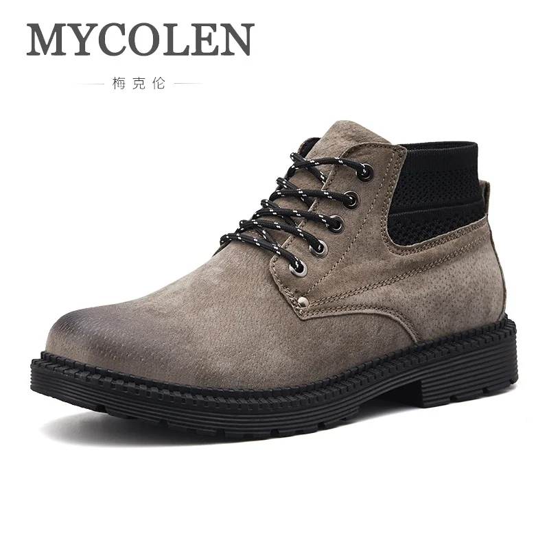 

MYCOLEN Autumn Men Boots New Fashion Brand Casual Men Shoes Ankle Boot PU Leather Work Boots Plus Size Botines Hombre