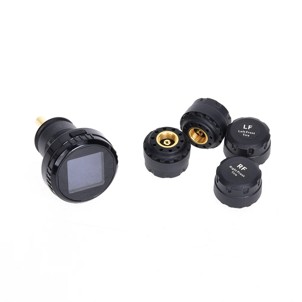 CARCHET Car Tire Pressure Alarm TPMS Tire Pressure Monitoring System 0-116PSI 0-8BAR Wireless 4 Sensor with Cigarette Lighter