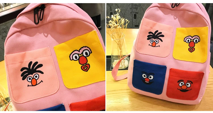 Menghuo 2019 Backpacks Women Cartoon Printed High Quality Canvas Backpack for Girl School Bag Teenagers Women Travel Bag Mochila_35