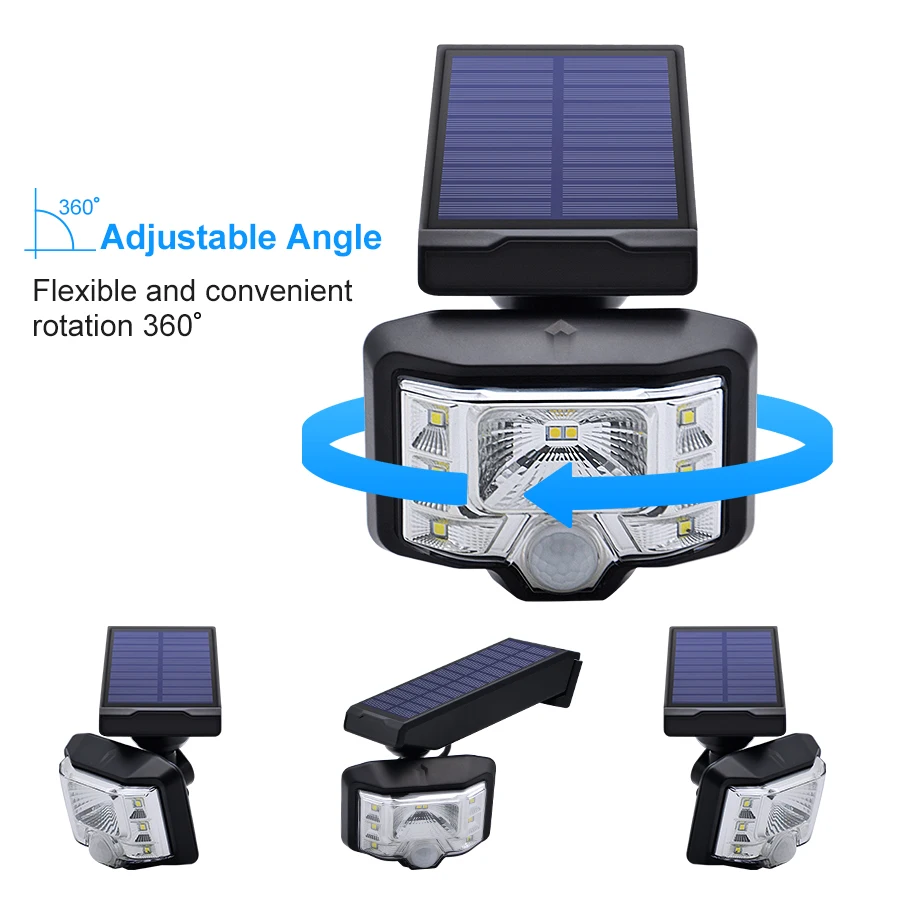 Rotatable Solar Wall Lights Waterproof Solar Security Light 8 LED Motion Lamp Outdoor For Yard Garden Garage Porch