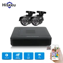 Hiseeu 4CH DVR CCTV System 2PCS Cameras 2CH 1.0 MP IR Outdoor Security Camera 720P HDMI AHD CCTV DVR 1200 TVL Surveillance Kit
