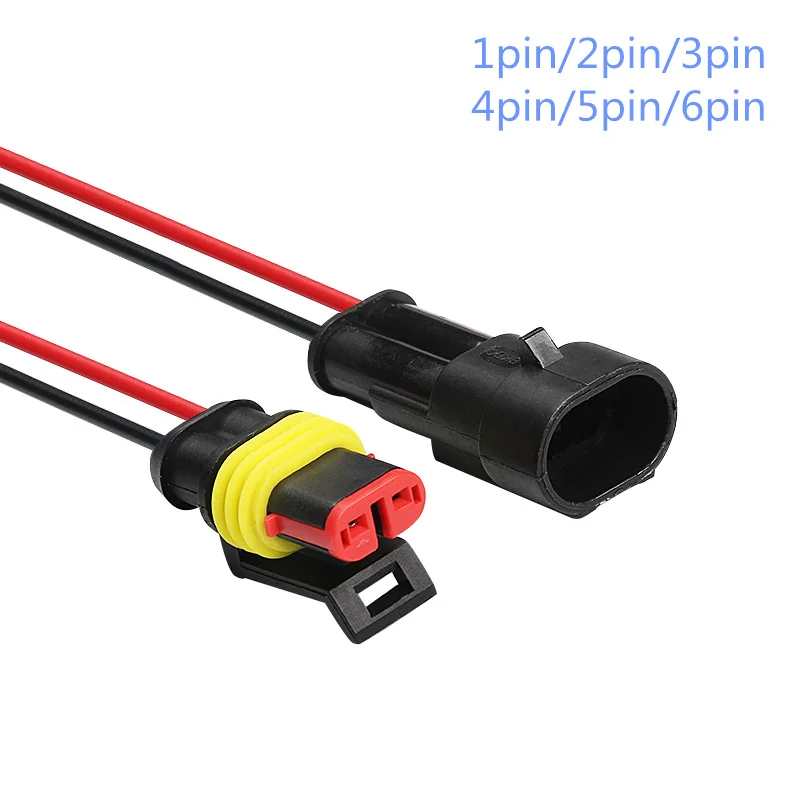 

Auto Electrical wire connector 1Pin 2Pin 3Pin 4Pin 5Pin 6Pin Auto connector Male & Female Waterproof Connector Plug with cable