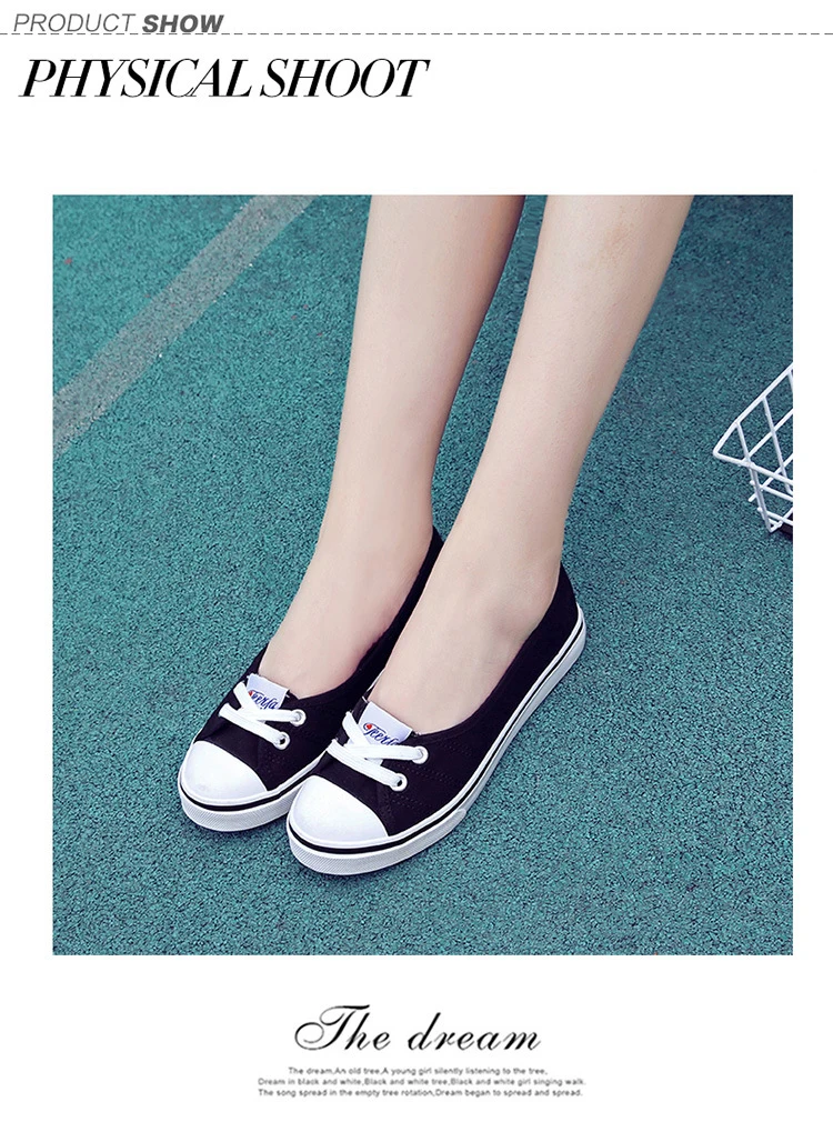New Shallow flat women sneakers comfortable summer casual canvas shoes Breathable black Slip-on Vulcanize Shoes female NBT999 8