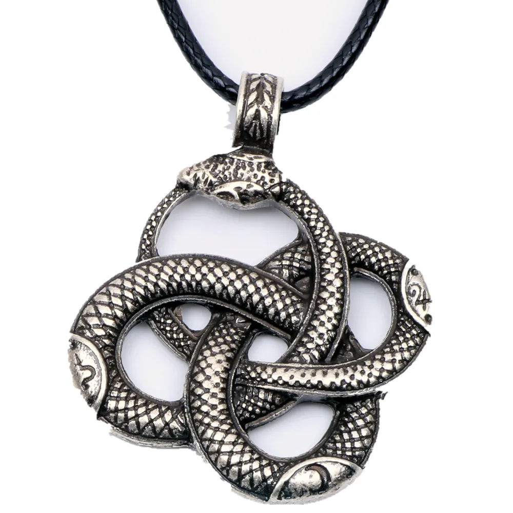 Knotwork Ouroboros ожерелье норвежский викинг змея руны Северный талисман | Отзывы и видеообзор