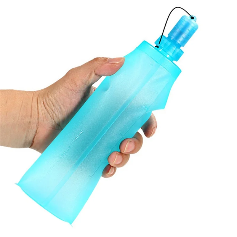 

250ml 500ml Sport Bottle TPU Hydro Soft Flask Collapsible Drink Water Bottle Outdoor Running Camping Hiking Bicycle Fitness