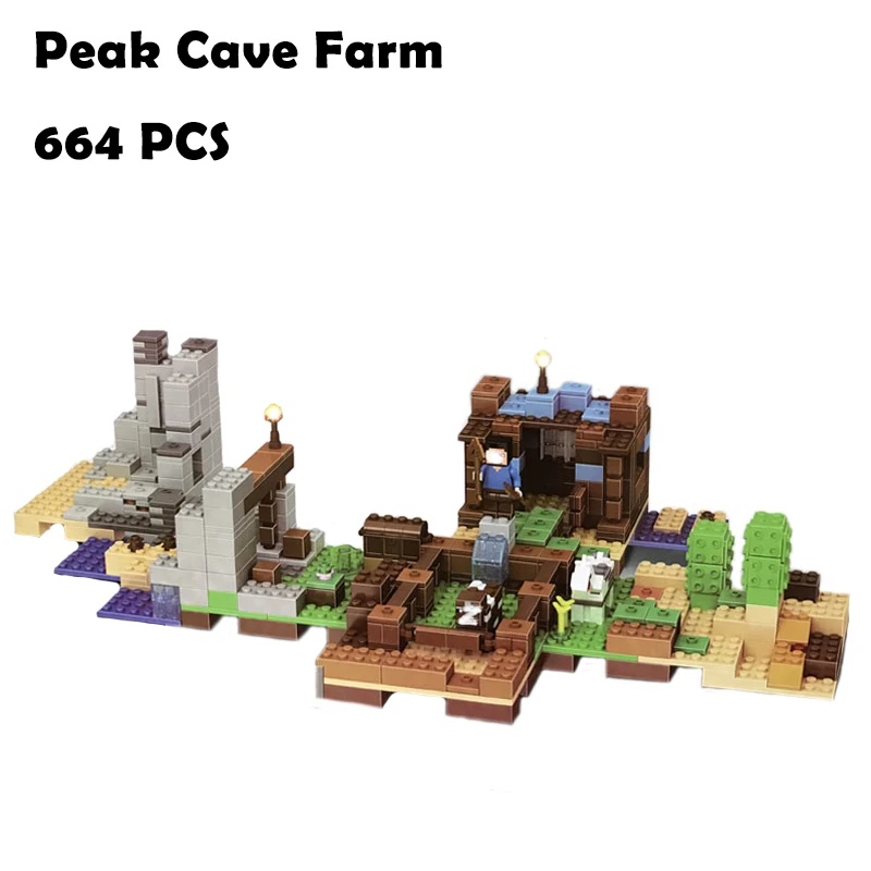 

Model Building Blocks toys Minecraft 18030 664pcs Peak Cave Farm compatible with lego My World toys & hobbies for Children