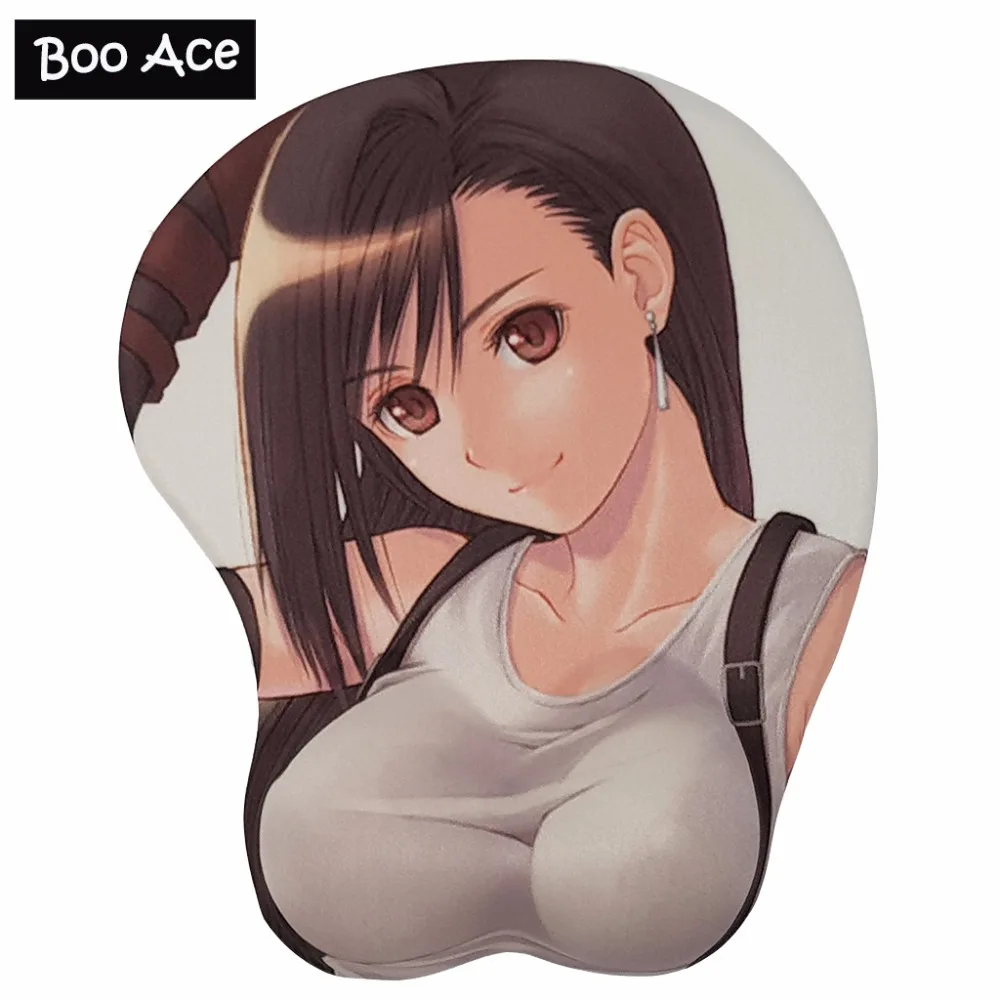 Черный Аниме Коврик для мыши Tifa Lockhart игровой коврик привлекательный большой