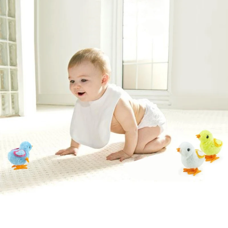 

New Cute Cartoon Simulation Plush On Chick Color Clockwork Toy Baby Toy Color Random Children Gift Gift
