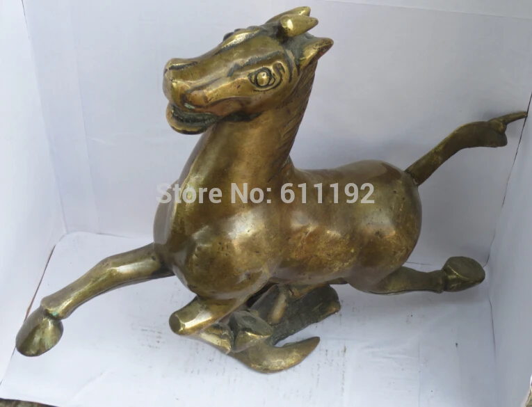 

Hand carved Horse riding Chebi sculpture,Antique FengShui Home decor Copper Horse statue,Size: 25*32 cm