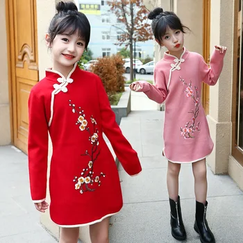 

2017 Winter Clothing New Children China Style Dress Girl Sweater Dress