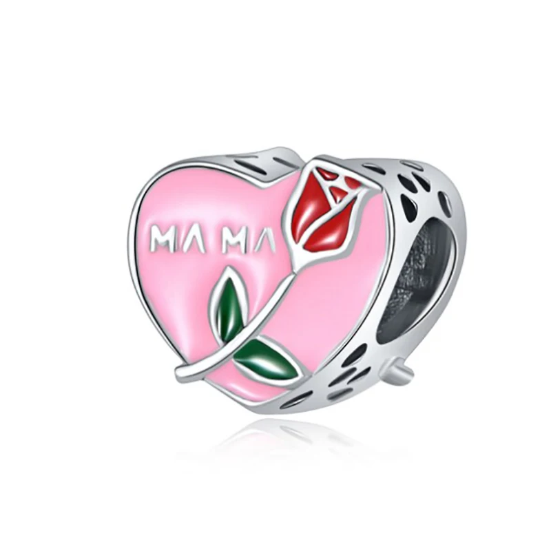plata de ley 925 llaves antiguas Flower Alloy Beads religioso pedras naturais Bracelets flower charms ENM677