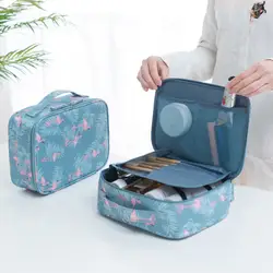 LHLYSGS дропшиппинг Фламинго чехлы-косметички Для женщин Travel Organizer гигиеническая Косметика сумка Водонепроницаемый хранения Косметическая