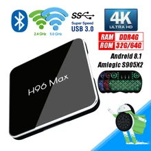 H96 Max X2 4GB DDR4 64GB Android 8.1 Smart TV Box Amlogic S905X2 Dual Wifi 2.4G 5.8G USB 3.0 Bluetooth 4.0 4K Media Player