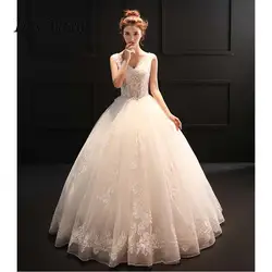 Это Yiiya Цветочный молнии v-образным вырезом спинки Поезд Иллюзия невесты платье Кружева задней свадебное платье Vestidos De Novia Casamento Y8008